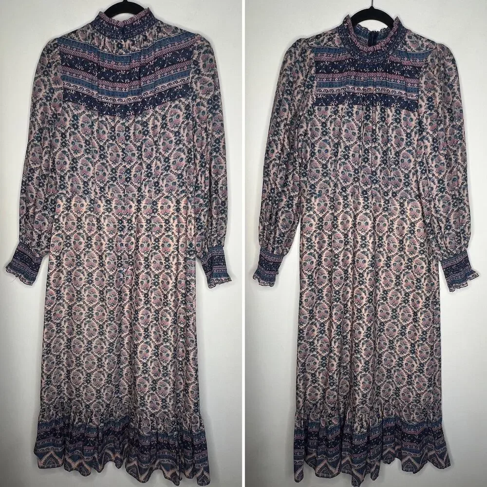 Sea New York Blue Floral Midi Dress Size 8 - Picture 2 of 9